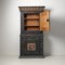 Tall Swedish Handcrafted Black Painted Pine Folk Art Cabinet 3