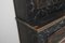 Tall Swedish Handcrafted Black Painted Pine Folk Art Cabinet 14