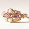Vintage 14k Yellow Gold Ring with Amethysts and White Beads, 1950s, Image 2