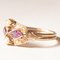 Vintage 14k Yellow Gold Ring with Amethysts and White Beads, 1950s 3