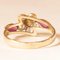 Vintage 8k Yellow Gold Flower Ring with White Glass Paste and Synthetic Rubies, 1960s 5
