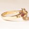 Vintage 8k Yellow Gold Flower Ring with White Glass Paste and Synthetic Rubies, 1960s 6