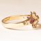 Vintage 8k Yellow Gold Flower Ring with White Glass Paste and Synthetic Rubies, 1960s, Image 6