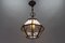 Lanterne Suspendue Mid-Century Octogonale en Laiton et Verre Clair, France, 1950s 3