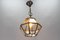 Mid-Century French Modern Octagonal Brass and Clear Glass Hanging Lantern, 1950s 5