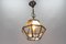 Mid-Century French Modern Octagonal Brass and Clear Glass Hanging Lantern, 1950s, Image 5