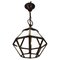 Mid-Century French Modern Octagonal Brass and Clear Glass Hanging Lantern, 1950s, Image 1