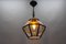 Lanterne Suspendue Mid-Century Octogonale en Laiton et Verre Clair, France, 1950s 6
