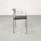 Italian Gray Metal and Black Leather Chairs attributed to Fly Line Di Carrè, 1990s, Set of 3, Image 6