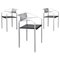 Italian Gray Metal and Black Leather Chairs attributed to Fly Line Di Carrè, 1990s, Set of 3 1