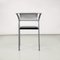 Italienische Stühle aus grauem Metall & schwarzem Leder, Fly Line Di Carrè zugeschrieben, 1990er, 3er Set 8