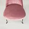 Italienischer Sessel aus rosa Samt & gebogenem Metall, 1950er 7