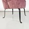Italienischer Sessel aus rosa Samt & gebogenem Metall, 1950er 12