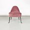 Italian Armchair in Pink Velvet and Curved Metal, 1950s 3