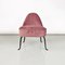 Italienischer Sessel aus rosa Samt & gebogenem Metall, 1950er 3