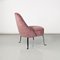 Fauteuil en Velours Rose et Métal Courbé, Italie, 1950s 5