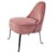 Italian Armchair in Pink Velvet and Curved Metal, 1950s 1