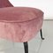 Italian Armchair in Pink Velvet and Curved Metal, 1950s 6