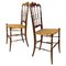 Italian Chiavari Chairs in Walnut and Wicker attributed to Colombo Sanguineti, 1960s, Set of 2 1