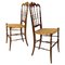 Italian Chiavari Chairs in Walnut and Wicker attributed to Colombo Sanguineti, 1960s, Set of 2, Image 1