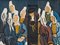 René France, Bretons in Costumes, 1990s, Oil on Canvas Triptych 3