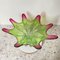 Sunburst Shaped Murano Centerpiece in Lime Green & Fushsia from Sommerso, 1960s 7