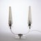 Art Deco Twin Candelabra Lamp with Original Glass Shades from Adnet, 1920s 1