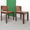 Chaises Modèle 122 en Noyer et Cuir par Vico Magistretti pour Cassina, 1967, Set de 4 1