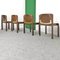 Model 122 Chairs in Walnut and Leather by Vico Magistretti for Cassina, 1967, Set of 4 13