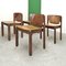 Model 122 Chairs in Walnut and Leather by Vico Magistretti for Cassina, 1967, Set of 4 2
