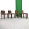 Chaises Modèle 122 en Noyer et Cuir par Vico Magistretti pour Cassina, 1967, Set de 4 8