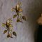 Florentine Gilded Tole Flower Sconces, 1960s, Set of 2 7
