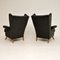 Mid-Century Black Velvet Armchairs, 1950s, Set of 2, Image 4