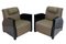 Art Deco Club Chairs in Black Lacquer and Golden Upholstery, 1930s, Set of 2 1