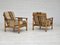 Danish Lounge Chairs in Wool & Oak, 1970s, Set of 2 5
