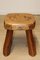 Vintage Brutalist Stool in Massive Ash, 1960s 3