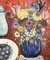 Natura morta colorata, guazzo dietro vetro acrilico, inizio XXI secolo, con cornice, Immagine 3