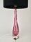 Lampada da tavolo in vetro di Murano rosa, anni '60, Immagine 3