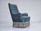 Danish Armchair in Original Upholstery & Light Blue Velour, 1960s 9