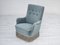 Danish Armchair in Original Upholstery & Light Blue Velour, 1960s 18