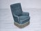 Danish Armchair in Original Upholstery & Light Blue Velour, 1960s, Image 17