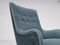 Danish Armchair in Original Upholstery & Light Blue Velour, 1960s 16