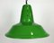 Lámpara colgante de fábrica italiana industrial verde, años 70, Imagen 8