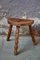 Farmhouse Tripod Stool in Wood, 1940s, Image 1