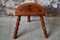 Farmhouse Tripod Stool in Wood, 1940s 4