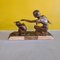 Figurine Art Déco Dame avec Faune par P. Sega, 1920s-1930s 6