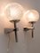 Mid-Century Modern Textured Glass Wall Lamps, 1970s, Set of 2 10