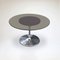 Space Age Tulip Glass and Metal Dining Table attributed to Chromcraft, USA, 1970s 6