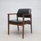 Vintage Leatherette & Oak Side Chair, Sweden, 1960s, Image 1