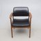 Vintage Leatherette & Oak Side Chair, Sweden, 1960s, Image 2